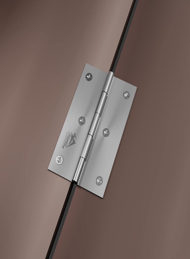 أتلانتيك مفصلات أبواب ونوافذ أتلانتيك، مقاس 3 بوصات × 16 مقياس/1.7 مم، مناسبة للمنازل والمكاتب والفنادق، للأبواب والنوافذ الرئيسية وغرف النوم والمطابخ والحمامات، مصنوعة من الفولاذ المقاوم للصدأ عالي الجودة، رأس ملحوم (لمسة نهائية غير لامعة، عبوة من 24 قطعة). - Image 5